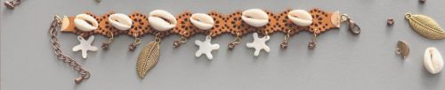 Cowrie Shells DIY Bracelet set - Oranje