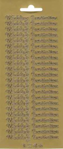 Wedding Invitation - Peel-Off Sticker Sheet - Gold