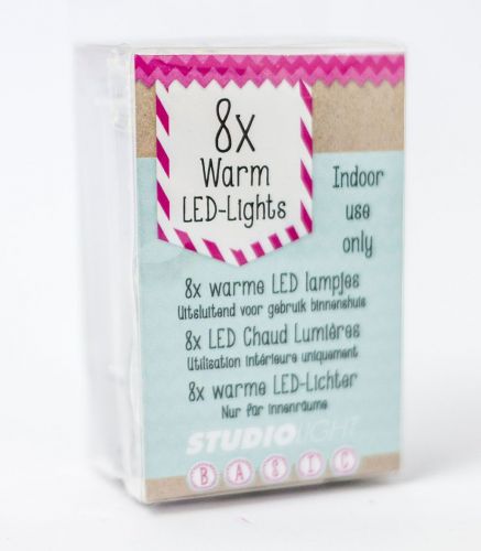 8 warme Led Lampjes op Koord