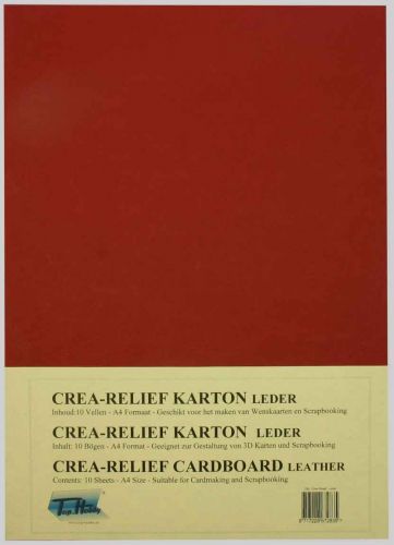 Leder - Crea-Reliëf Motief - Karton Pakjes - A4 - Bordeaux