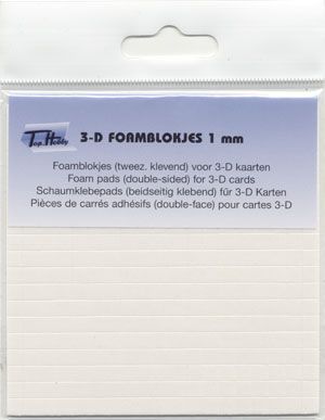 Foam Blokjes - 1 mm. dik - 5x5 mm. blokjes