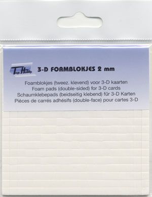 Foam Blokjes - 2 mm. dik - 5x5 mm. blokjes