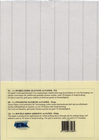 Double-face auto-collant Blanc A4 Papier