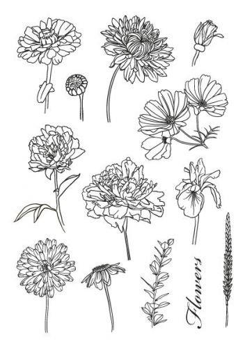 Bloemen - Transparante Stempel - A5