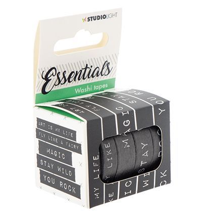 5 Rolls Washi Tape - Text - 2rolls 7,5mm x 5M and 3rolls 10mm x 5M