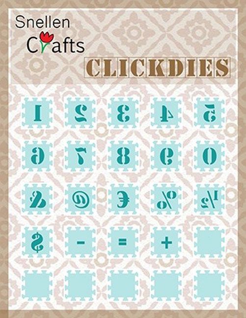 Click Dies - Embossing Die-cut Stencil - Cijfers en Leestekens - 15x15mm